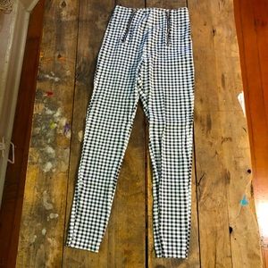 Women’s Black & White Plaid Leggings Pants XS